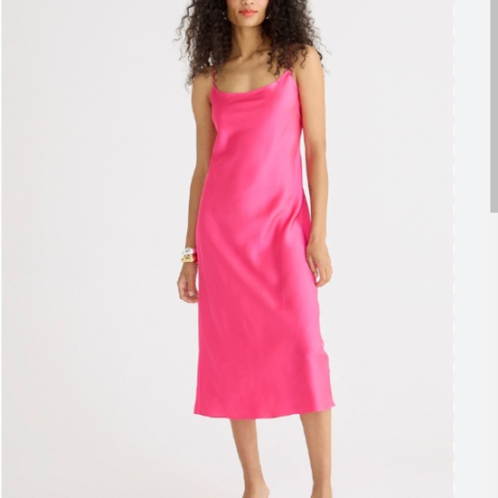Hot Pink Chemise Slip Dress for Intimates